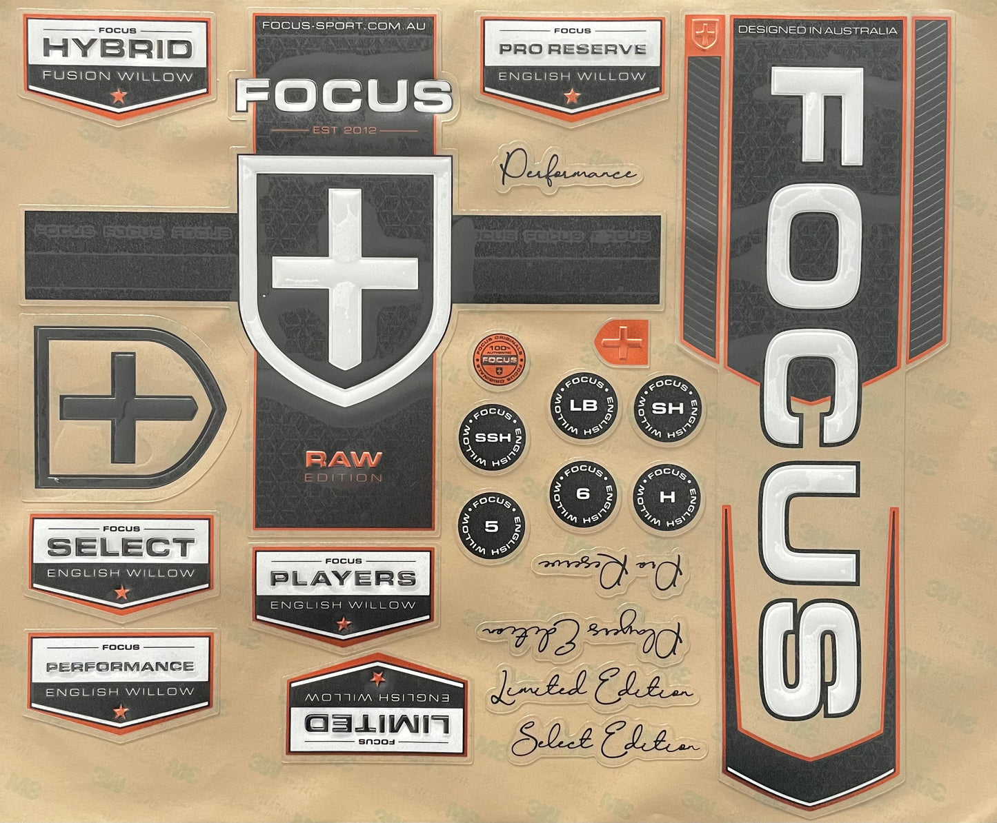 Focus Cricket Bat Stickers