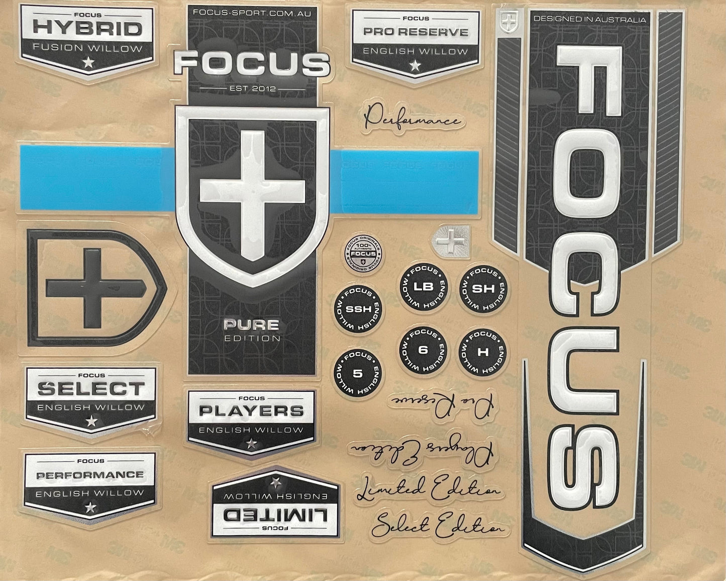 Focus Cricket Bat Stickers